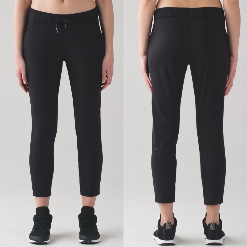 Lululemon On The Fly Pant‎ Black Womens Size 6 Travel W5ALWS Minimalist Trousers
